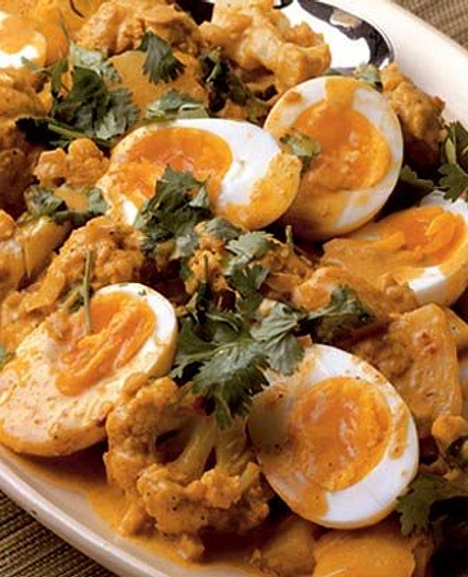 Cauliflower, egg & potato curry