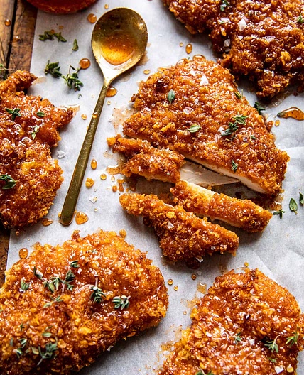 Baked Crunchy Hot Honey Chicken