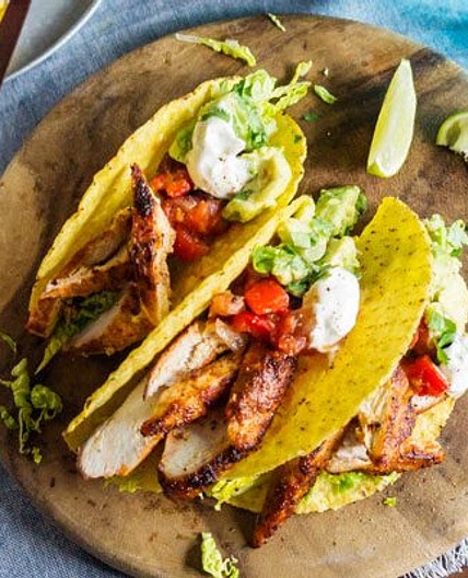 Lighter chicken tacos