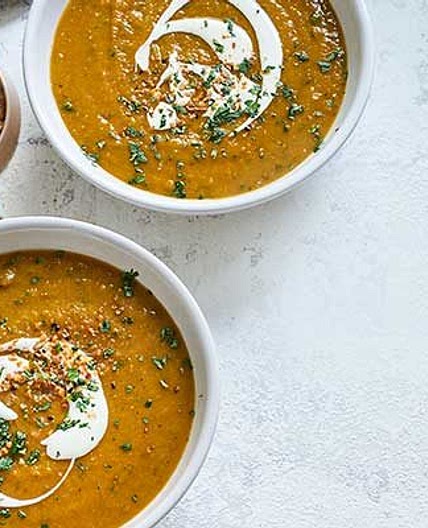 Spiced lentil & butternut squash soup