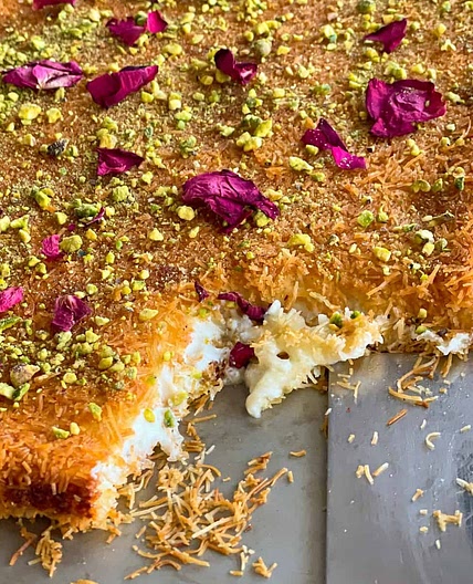 Knafeh with Clotted Cream (Ashta) and Cheese