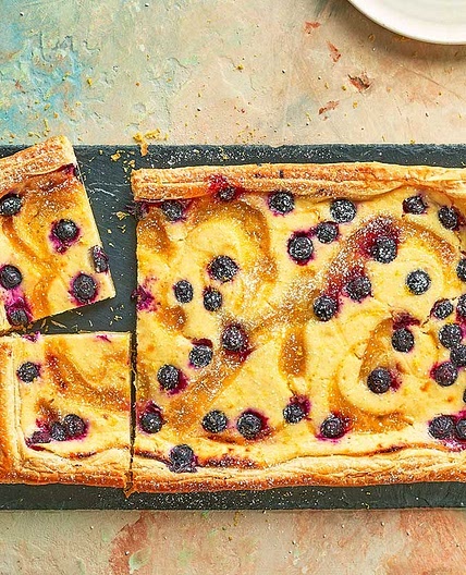 Lemon & blueberry cheesecake tart