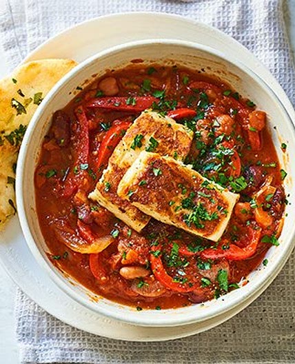 Bean & halloumi stew