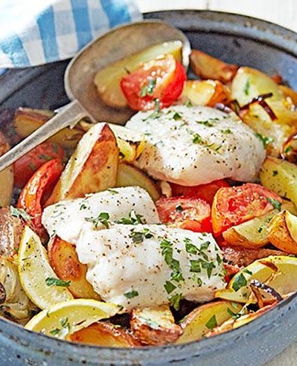 Greek-style roast fish
