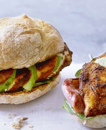 Fully loaded Cajun chicken burgers
