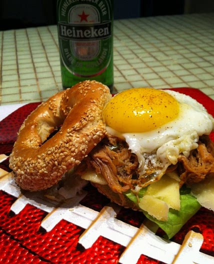 Bagel au porc effiloché & fromage