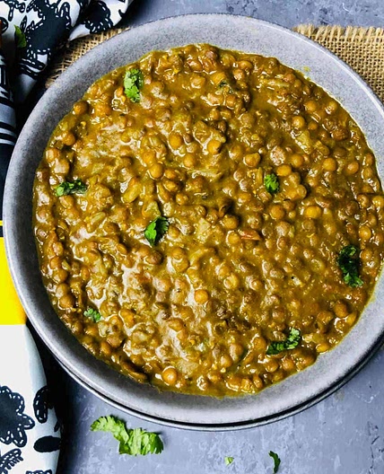 Instant Pot Whole Masoor Dal (Brown Lentils Curry)
