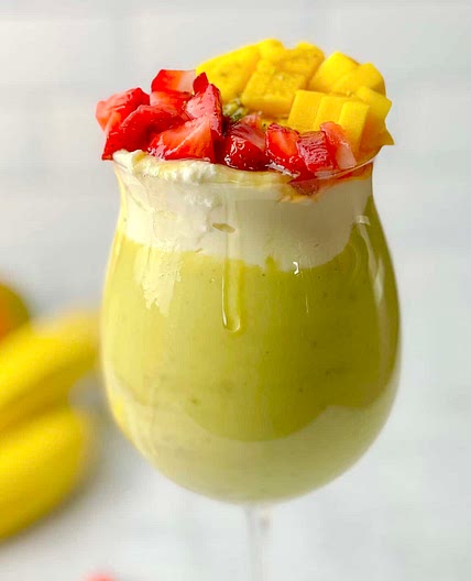 Avocado Smoothie with Whipped Ricotta Cheese