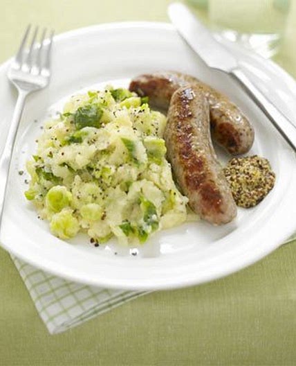 Sausages with winter veg mash