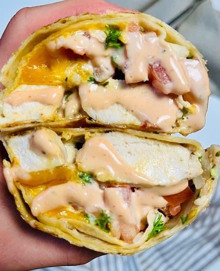 Chicken Burritos with French Fries