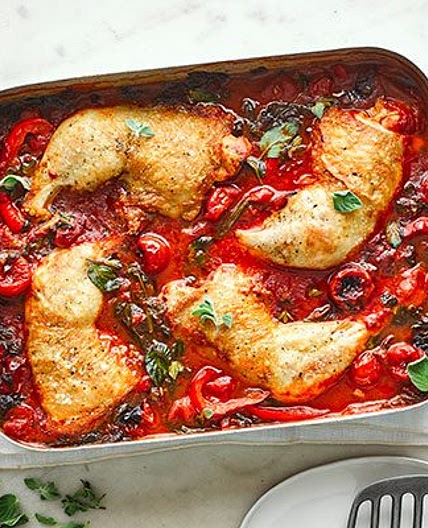 Baked chicken arrabbiata