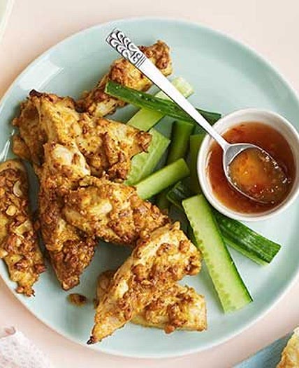 Nutty chicken satay strips
