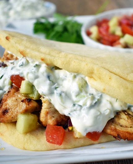 Greek Chicken Gyros with Tzatziki Sauce