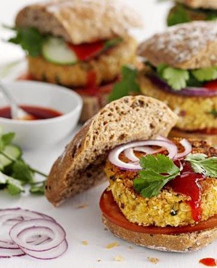 Chickpea & coriander burgers