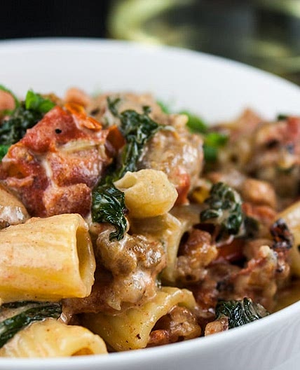 Italian Sausage Rigatoni with Spicy Tomato Cream Sauce Recipe