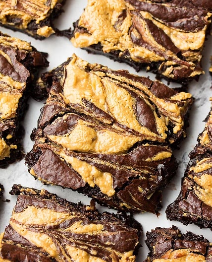 Vegan Peanut Butter Swirl Brownies