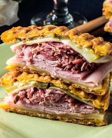 Keto Chaffle Cuban Sandwich