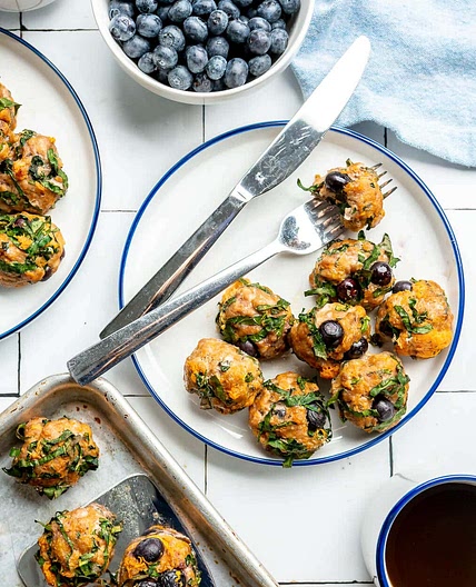 Blueberry Sweet Potato Breakfast Meatballs