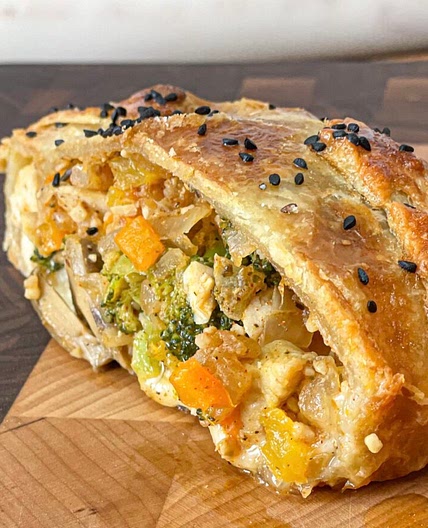 Cheesy Chicken Stuffed Puff Pastry