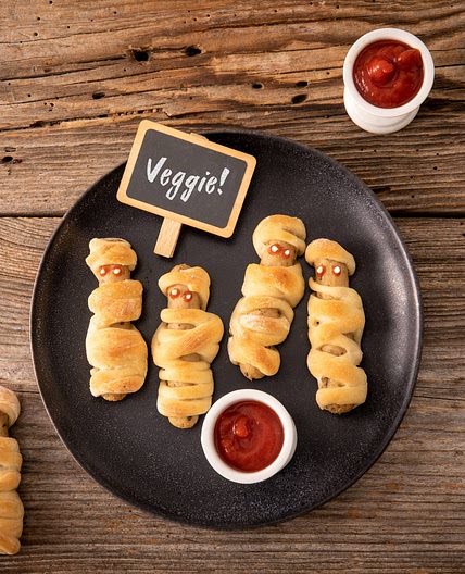 Vegetarische Würstchen Mumien