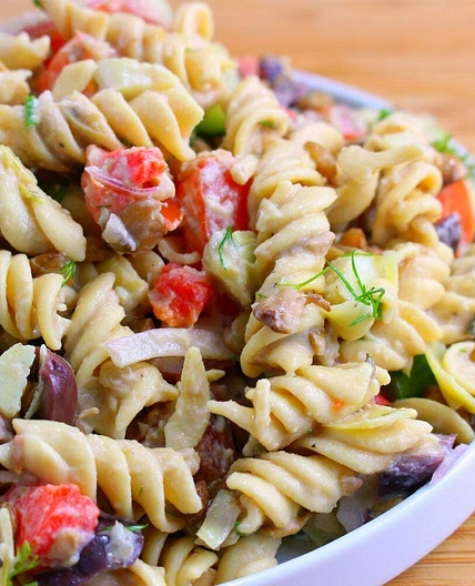 Greek Lentil Pasta Salad