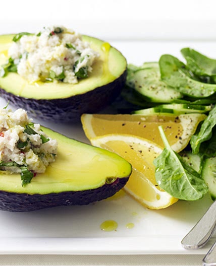 Coconut-crab stuffed avocado