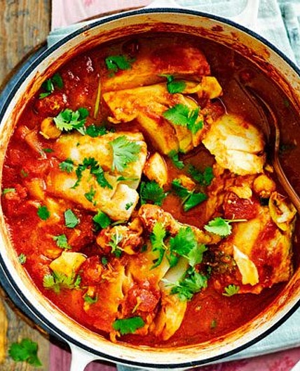 Curried cod