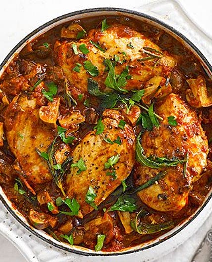 Lighter chicken cacciatore