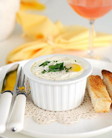 Oeuf cocotte au jambon simple