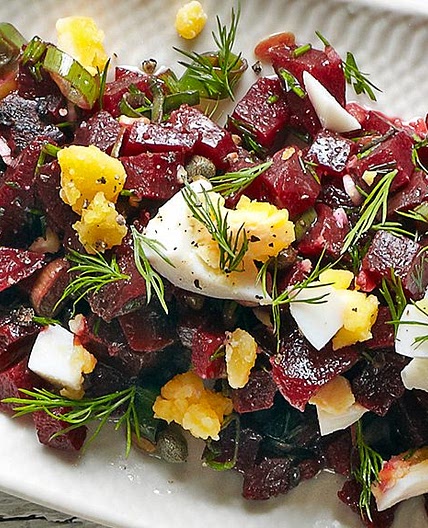 Beetroot, caper and dill salad
