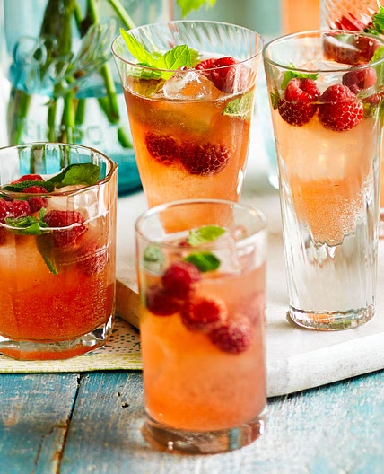 Raw raspberry shrub