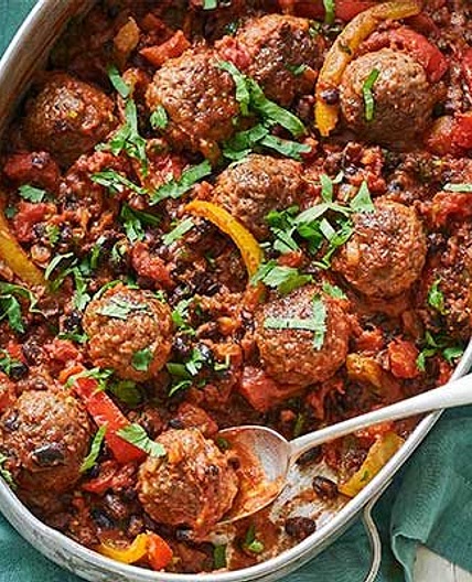 Meatball black bean chilli