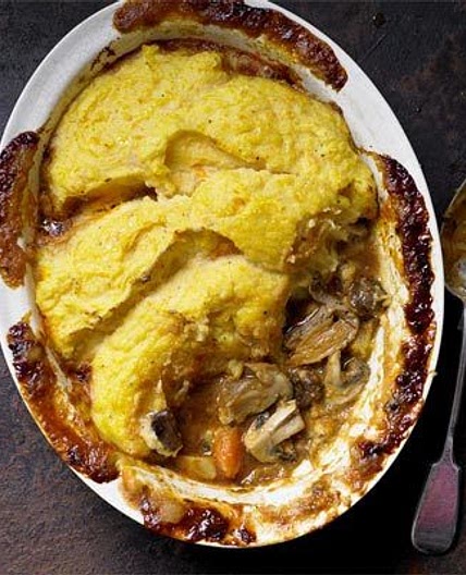 Wild mushroom & chestnut cottage pie