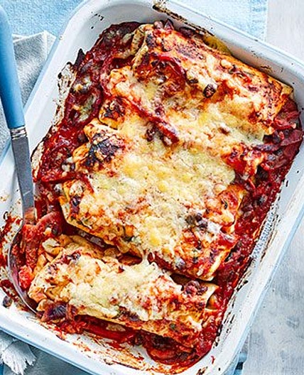 Chicken & bean enchiladas