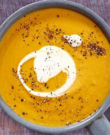 Roasted sweet potato & carrot soup