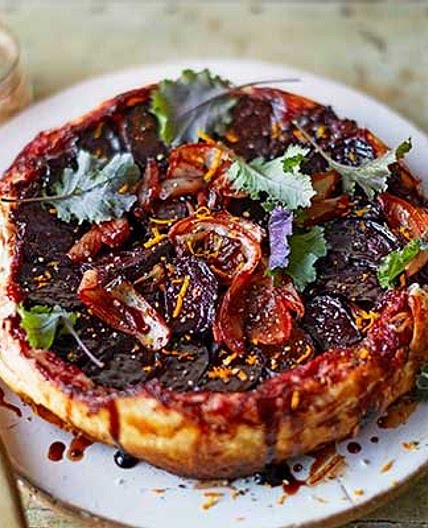 Beetroot & red onion tarte tatin