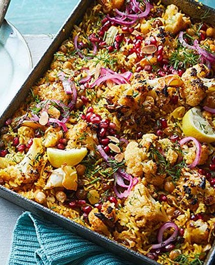 Harissa cauliflower pilaf