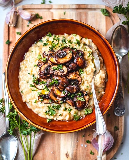 Creamy Mushroom Vegan Risotto