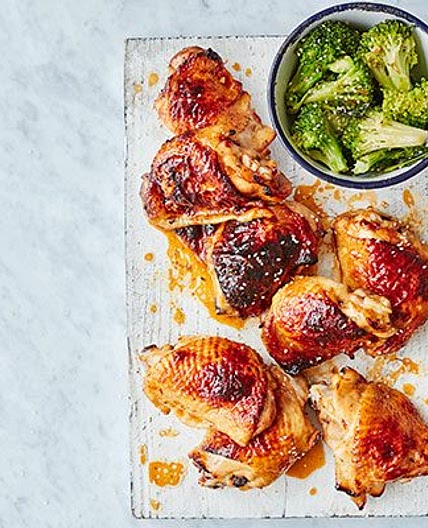 Honey & soy chicken with sesame broccoli