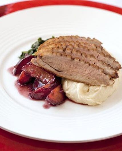 Roasted duck breast with plum sauce