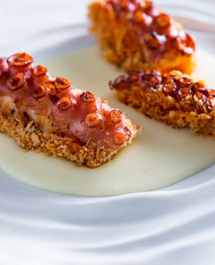 Polpo alla piastra su crema di patate