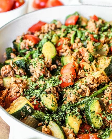 Easy Turkey & Zucchini Skillet