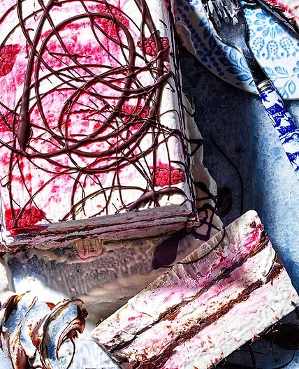 Raspberry & dark chocolate cheat's ice cream terrine