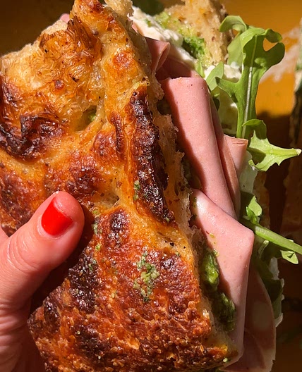 Mortadella Burrata Sandwich