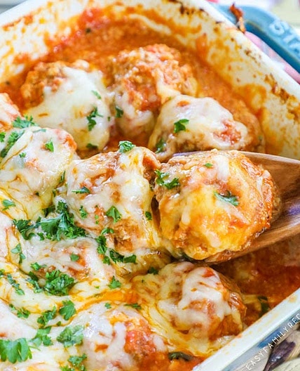 Meatball Parmesan Bake