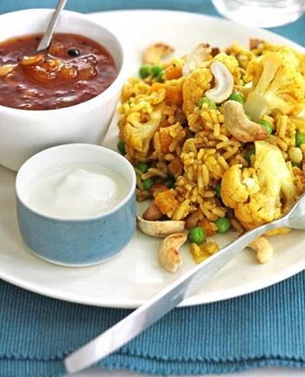 Spiced rice & lentils with cauliflower