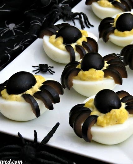 Spooky Deviled Egg Spiders