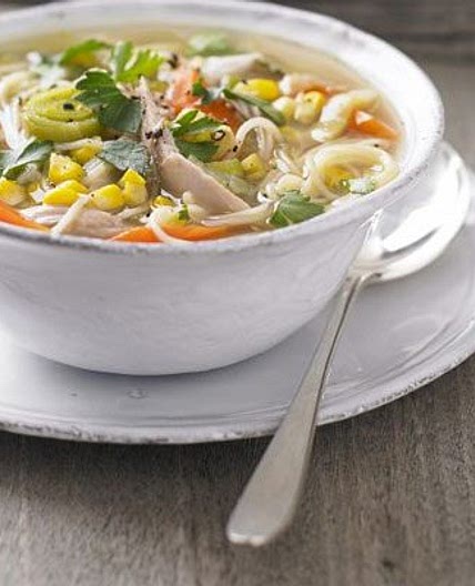 Chicken, sweetcorn & noodle soup