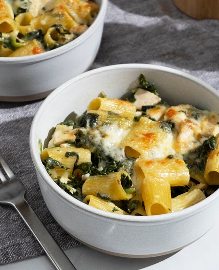 Chicken & Spinach Alfredo Bake