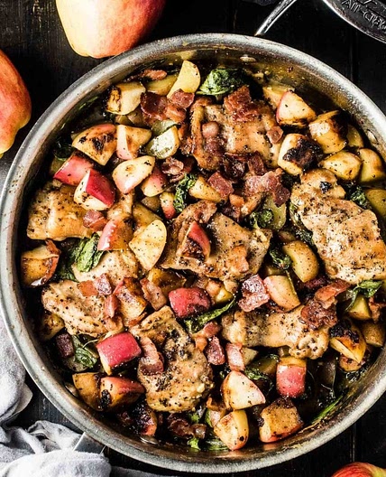 Apple Chicken Recipe with Bacon and Potatoes